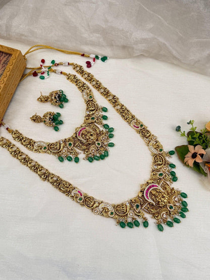 Luxurious Antique Bridal Necklace Set 799 - Mahilas