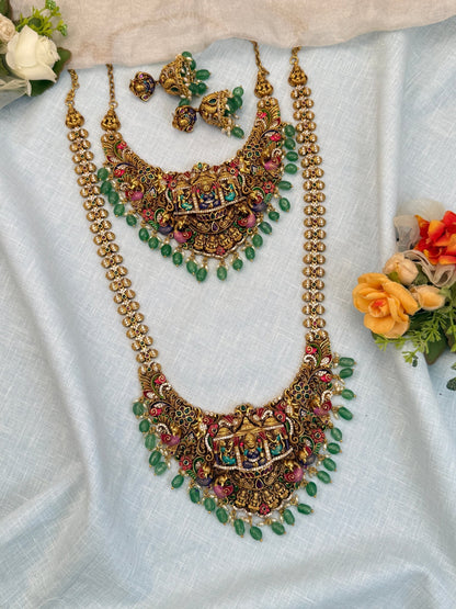 Luxurious Antique Bridal Necklace Set 935 - Mahilas
