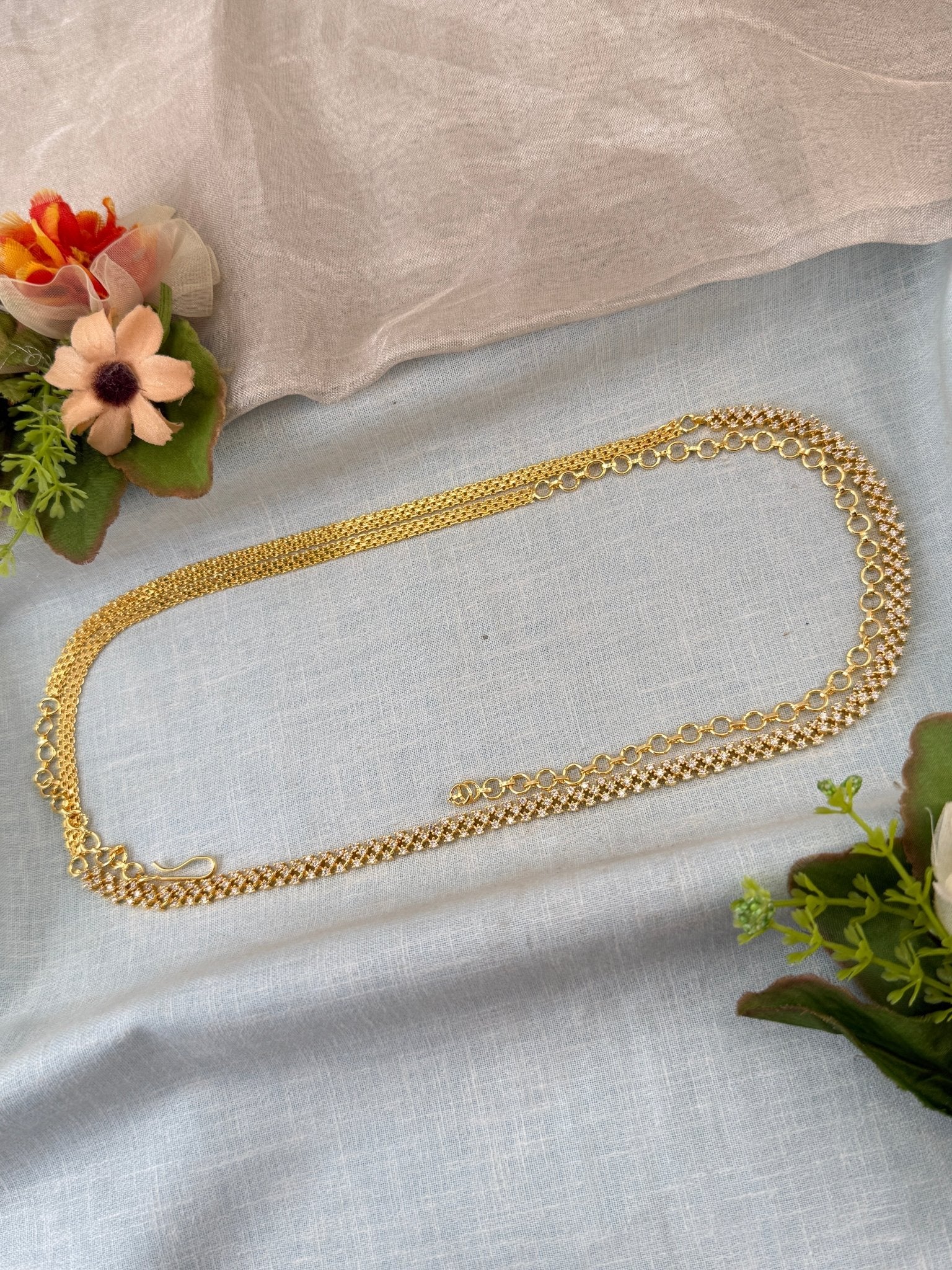 Luxurious Antique Chain Stone Vaddanam 7035 - Mahilas