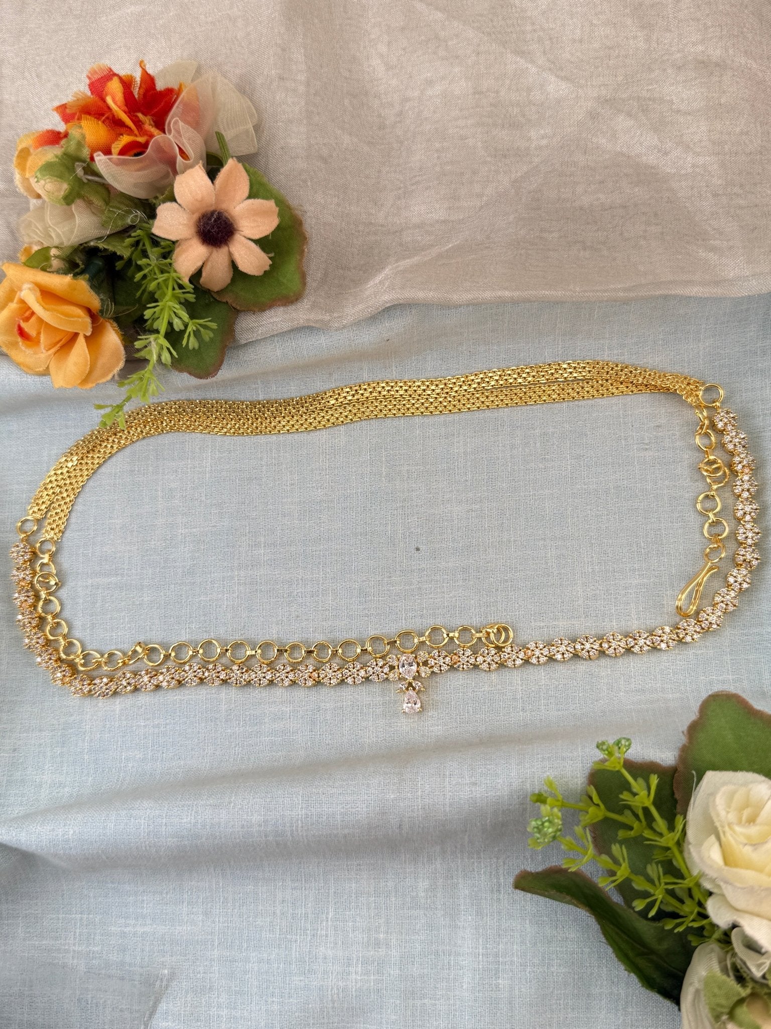 Luxurious Antique Chain Stone Vaddanam 7041 - Mahilas