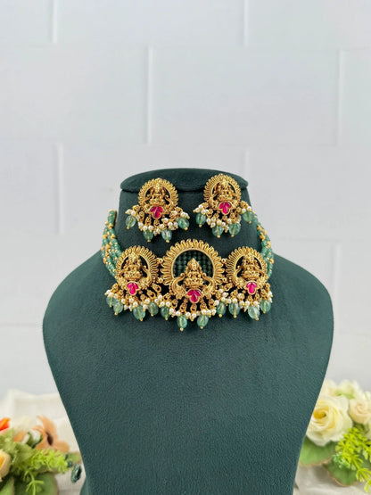 Luxurious Antique Choker Necklace Set 606 - Mahilas