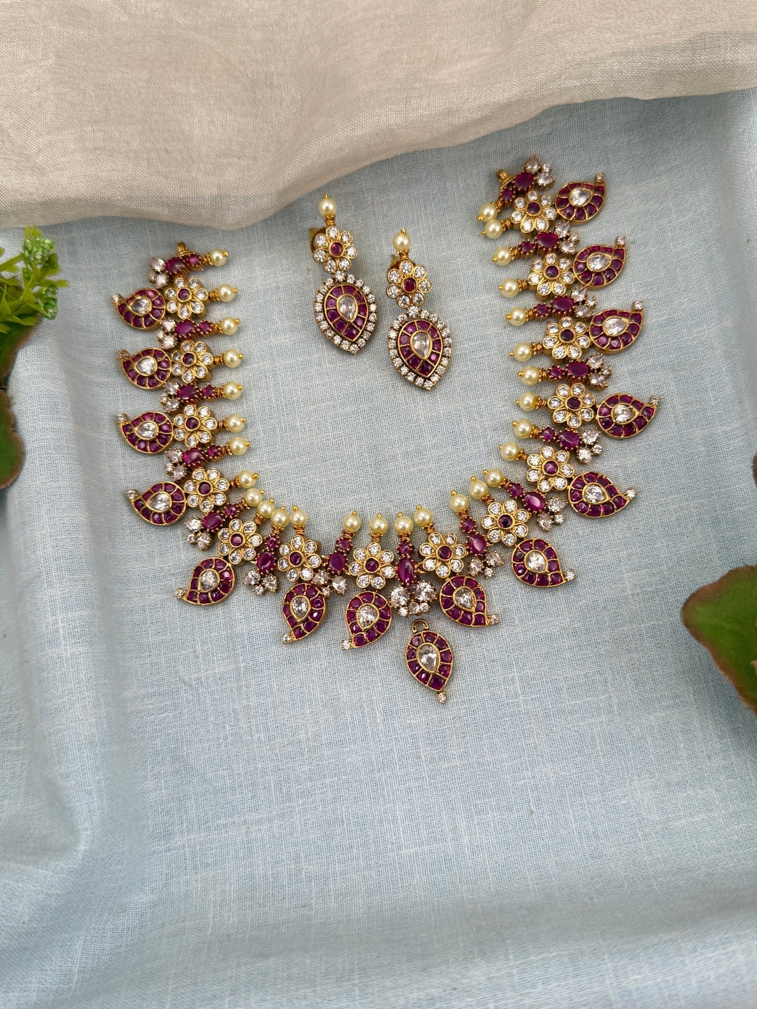 Luxurious Antique Detachable Peacock Pendant Semi Bridal Necklace Set 0624 - Mahilas