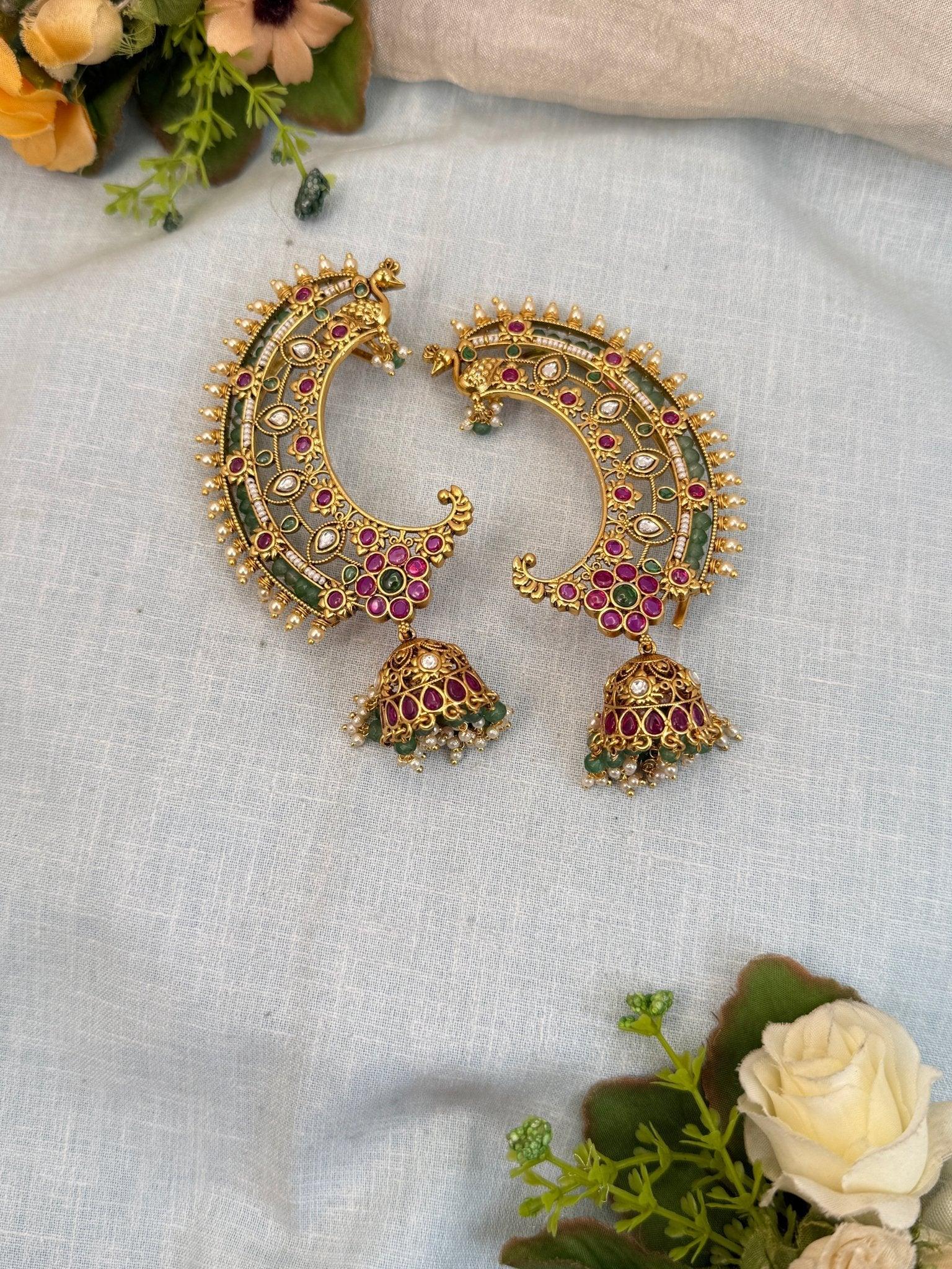 Luxurious Antique Earcuff Jhumka Earring 0619 - Mahilas