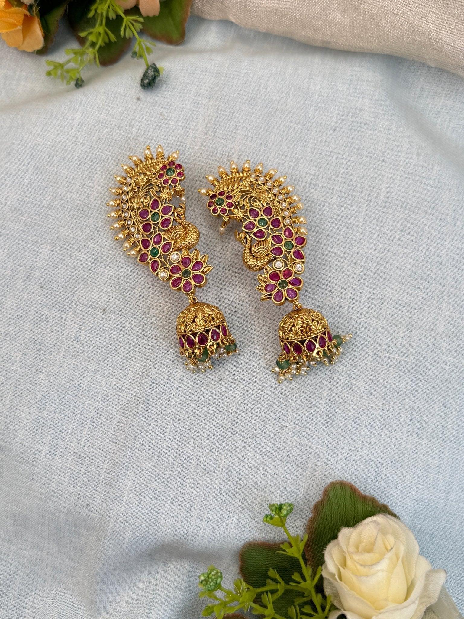 Luxurious Antique Earcuff Jhumka Earring 0620 - Mahilas