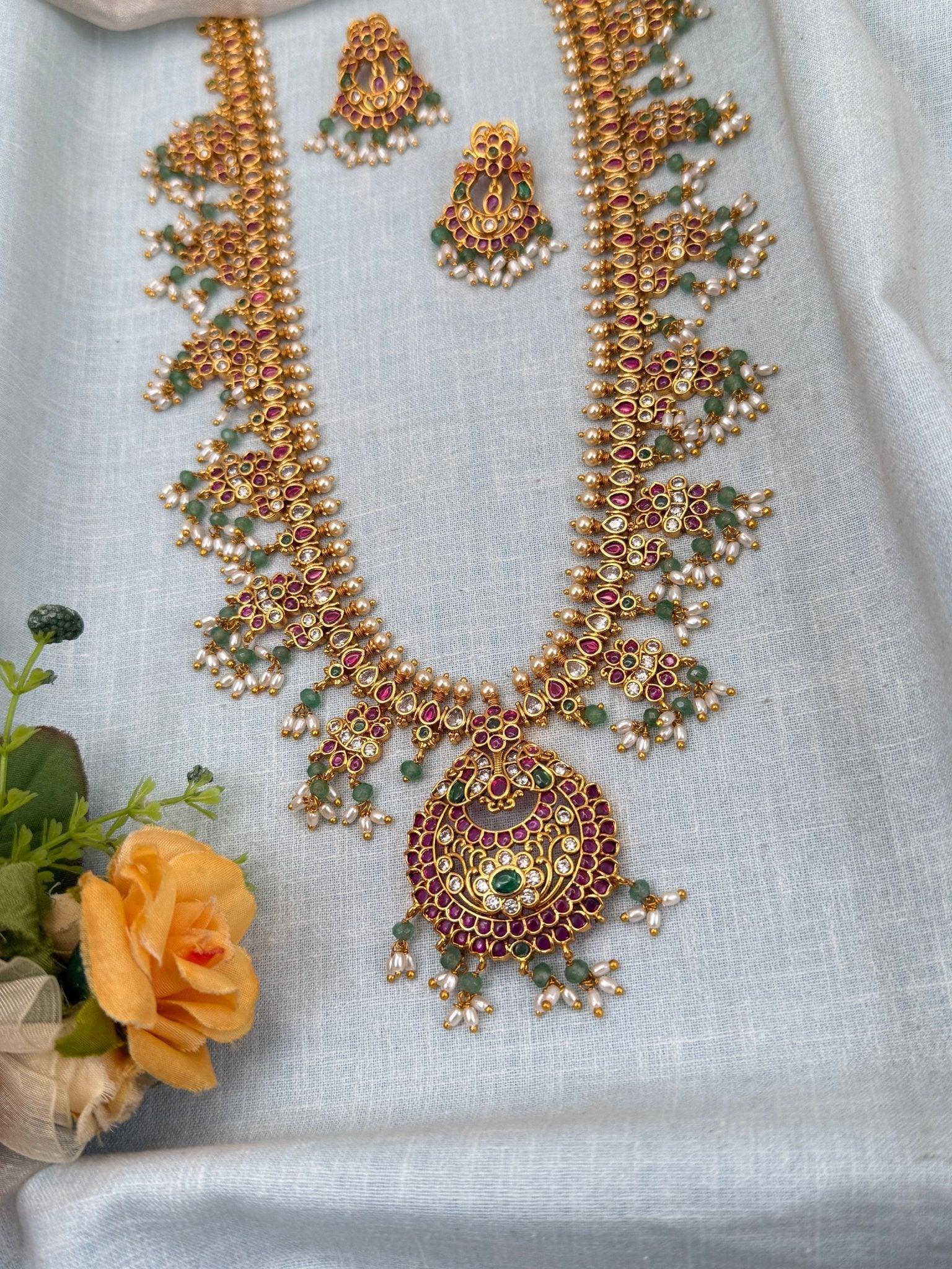 Luxurious Antique Guttapusalu Necklace Set 997 - Mahilas