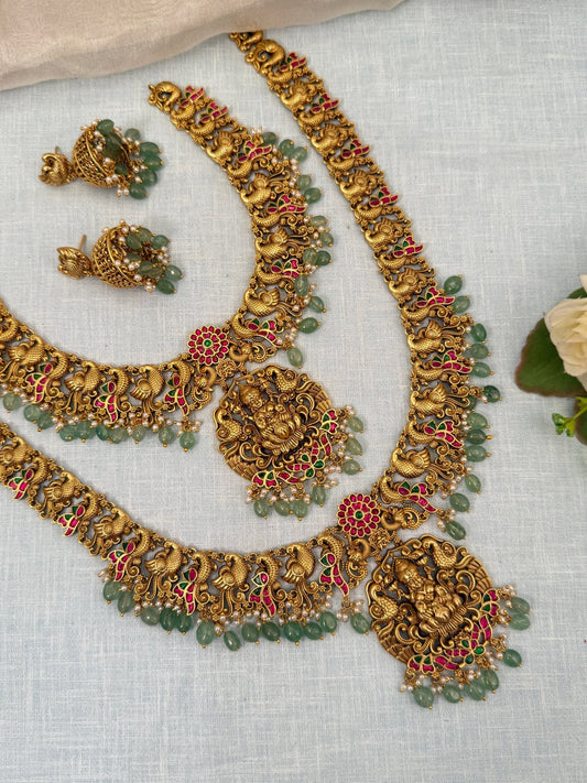 Luxurious Antique Jadau Bridal Necklace Set 761 - Mahilas