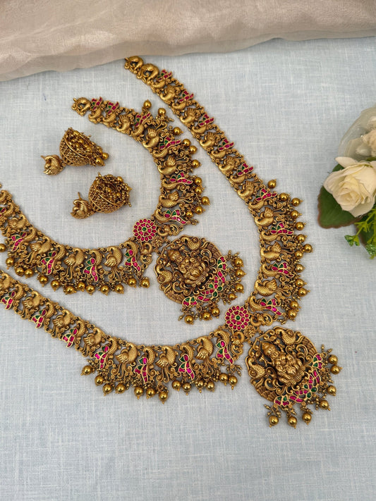 Luxurious Antique Jadau Bridal Necklace Set 762 - Mahilas