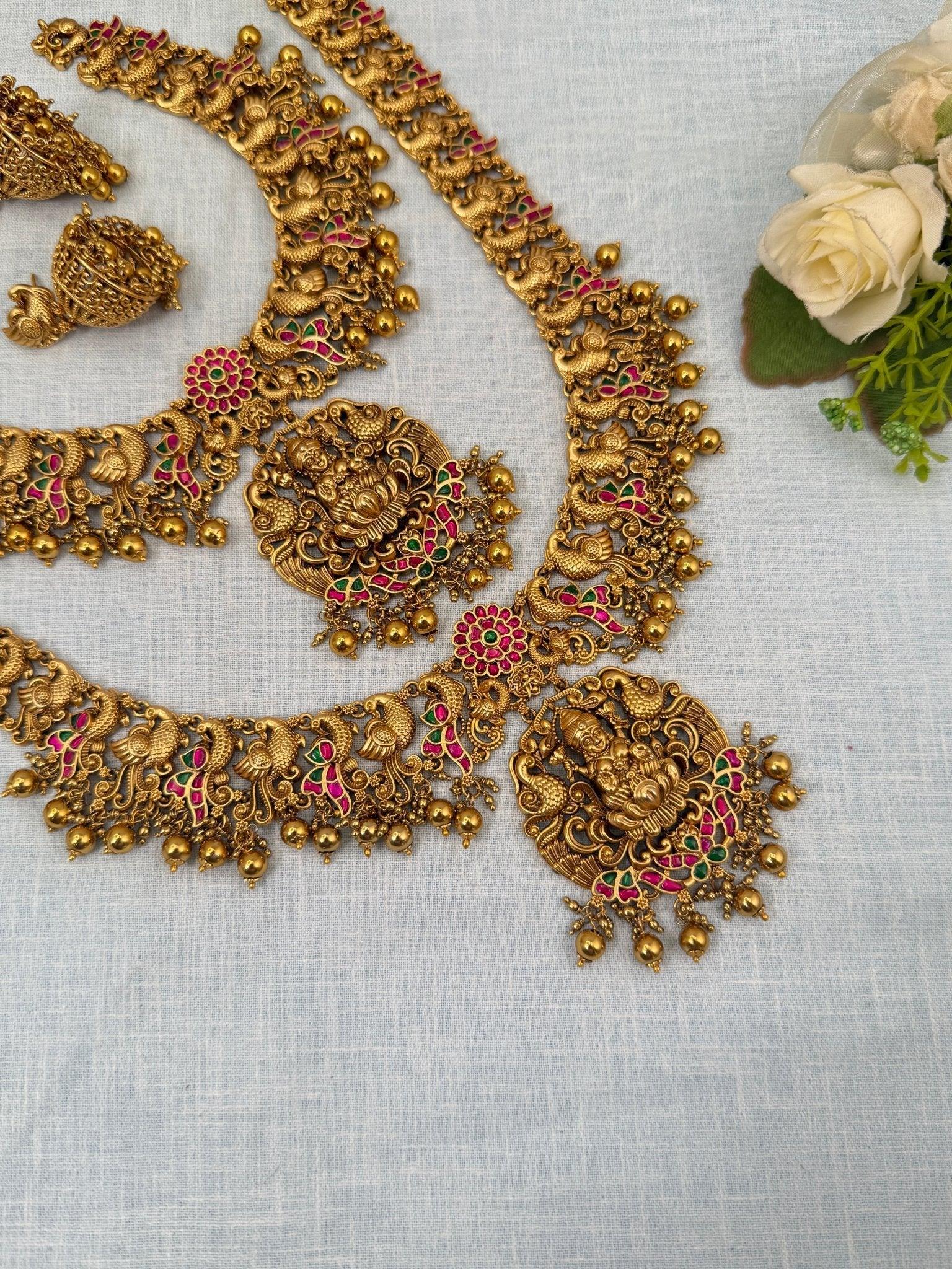Luxurious Antique Jadau Bridal Necklace Set 762 - Mahilas