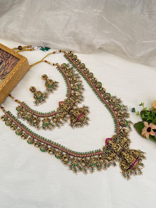 Luxurious Antique Jadau Bridal Necklace Set 800 - Mahilas