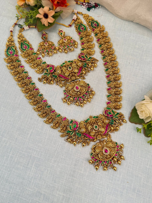 Luxurious Antique Jadau Bridal Necklace Set 822 - Mahilas
