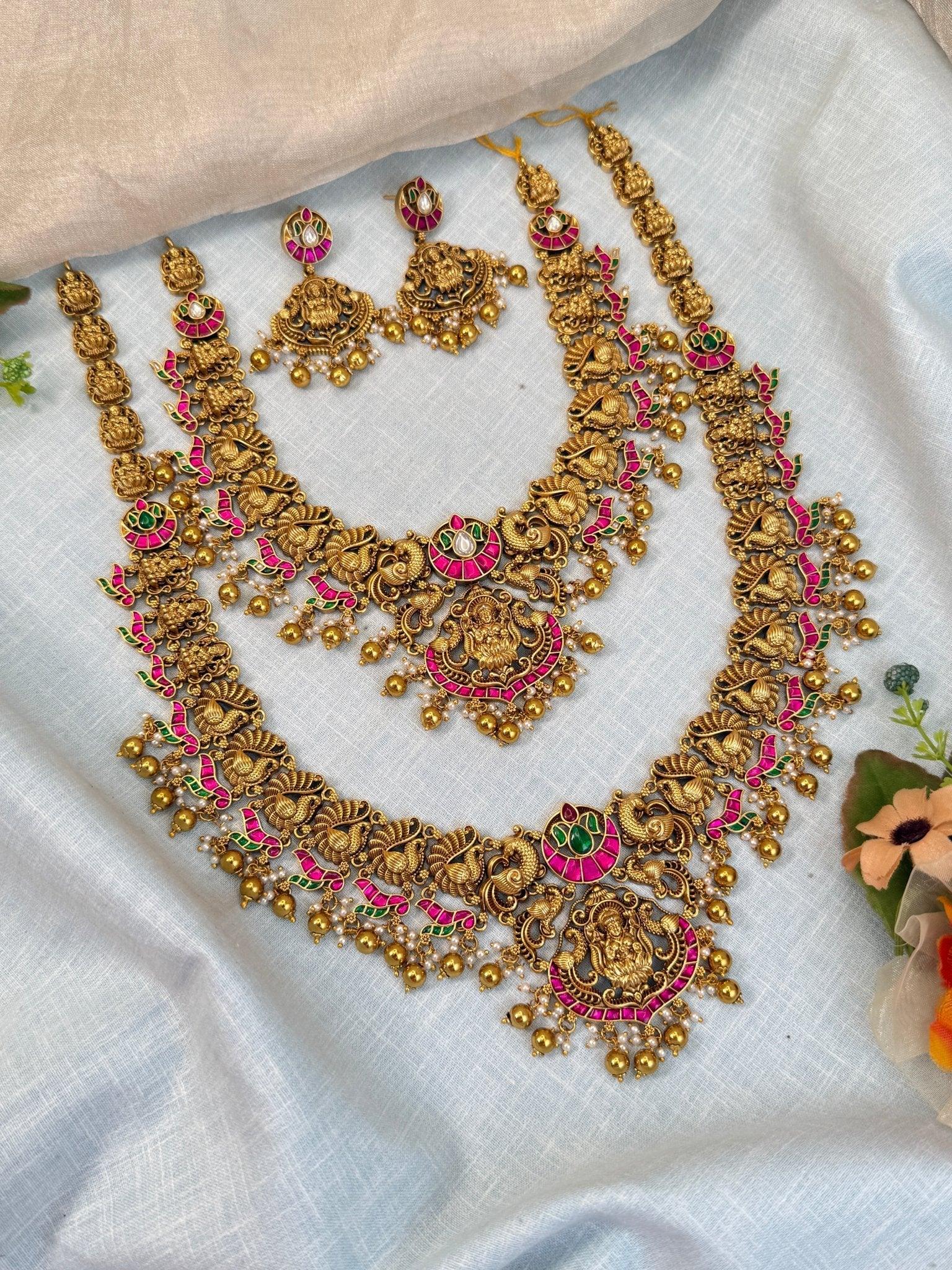 Luxurious Antique Jadau Bridal Necklace Set 866 - Mahilas
