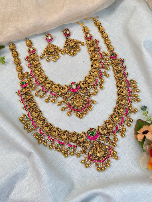 Luxurious Antique Jadau Bridal Necklace Set 866 - Mahilas