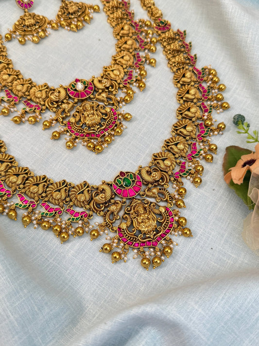 Luxurious Antique Jadau Bridal Necklace Set 866 - Mahilas