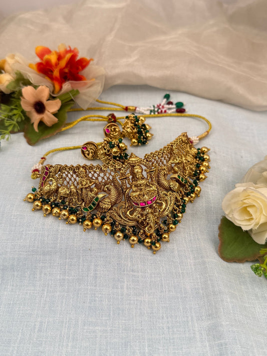 Luxurious Antique Jadau Choker Necklace Set 803 - Mahilas