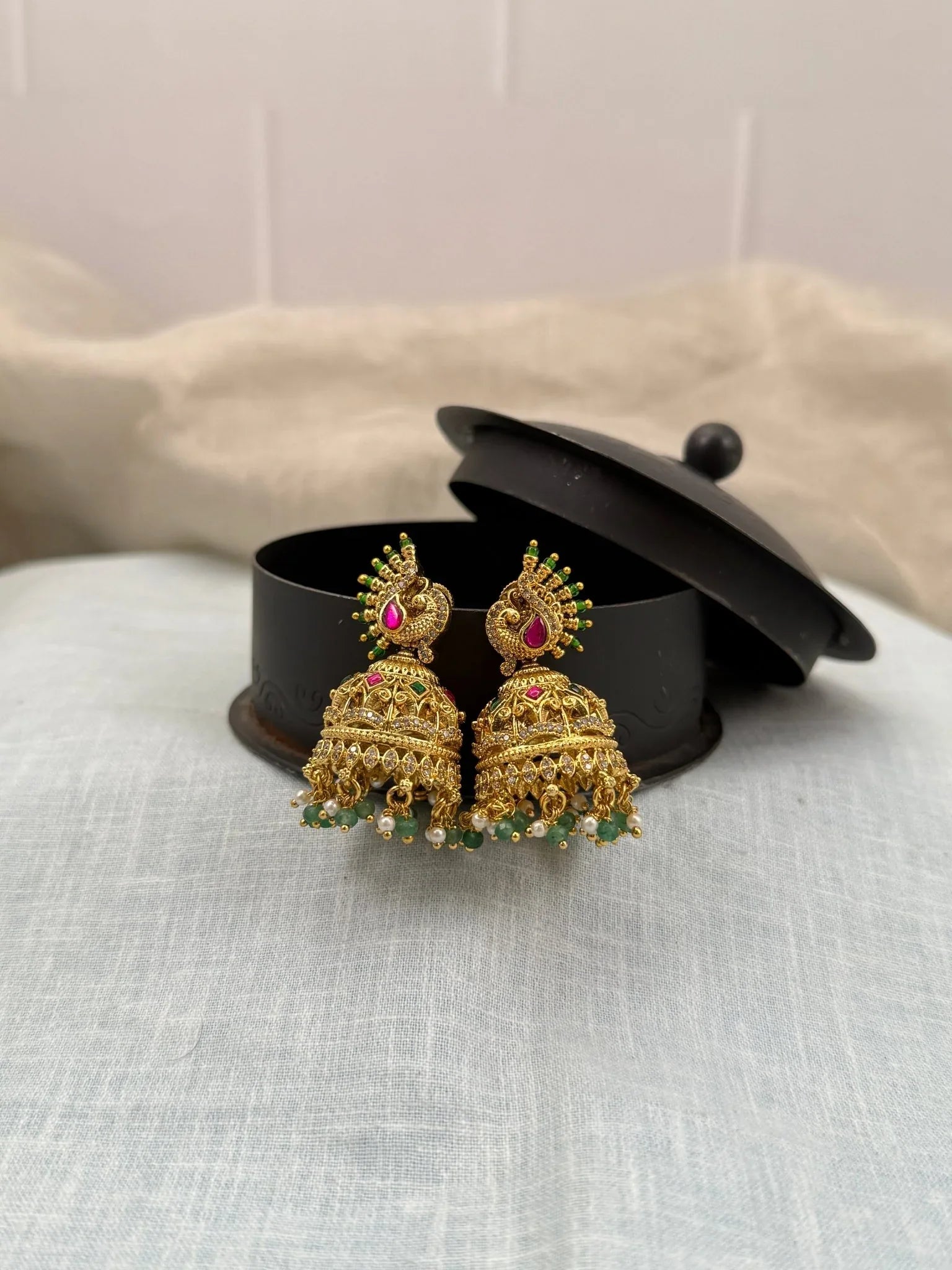 Luxurious Antique Jhumka Earrings 0488 - Mahilas