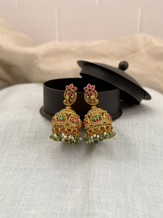 Luxurious Antique Jhumka Earrings 0495 - Mahilas
