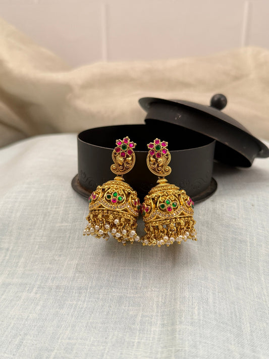 Luxurious Antique Jhumka Earrings 0497 - Mahilas