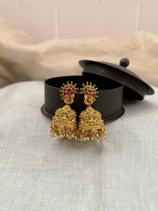 Luxurious Antique Jhumka Earrings 0499 - Mahilas