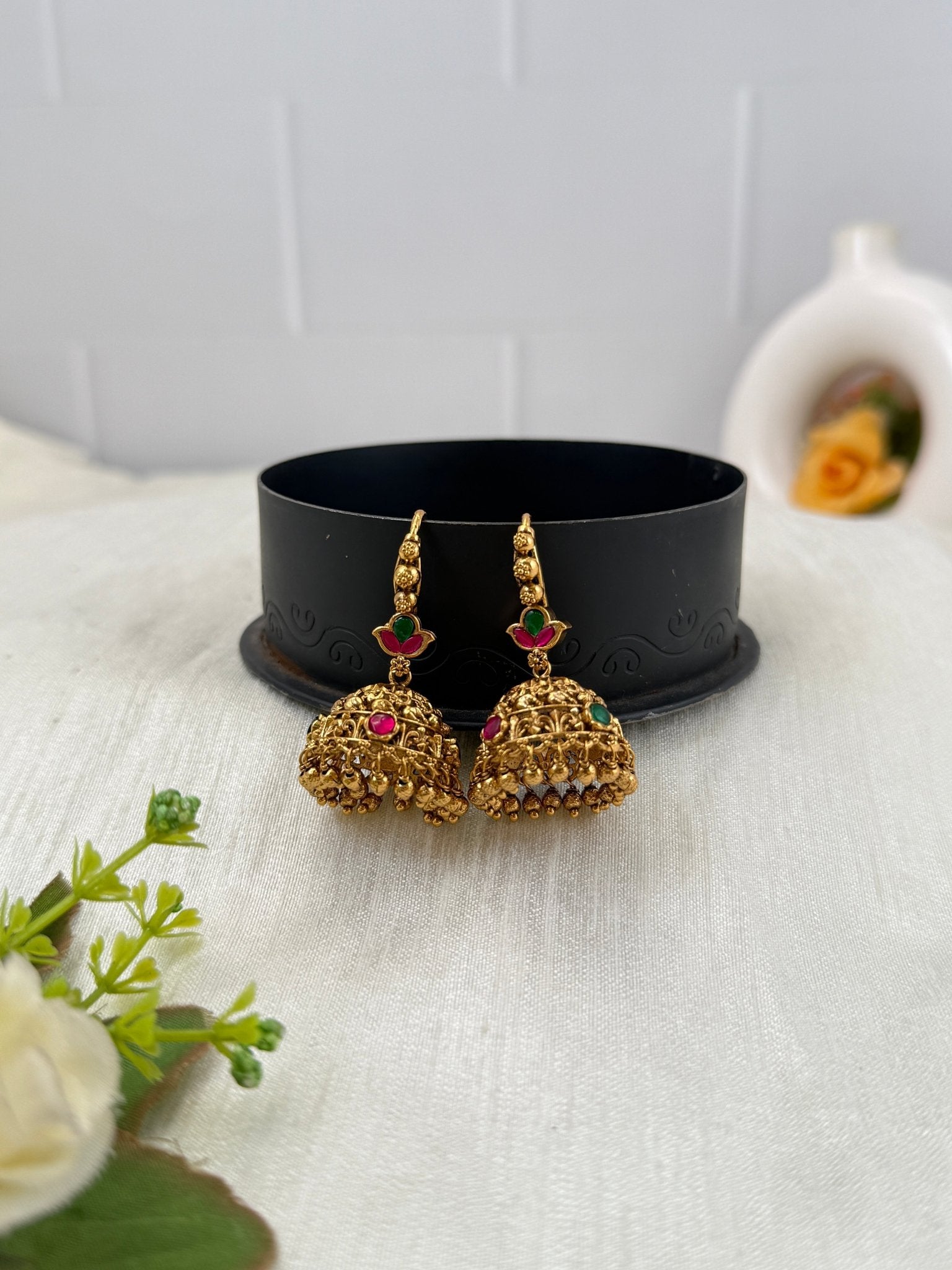 Luxurious Antique Jhumka Earrings 0810 - Mahilas