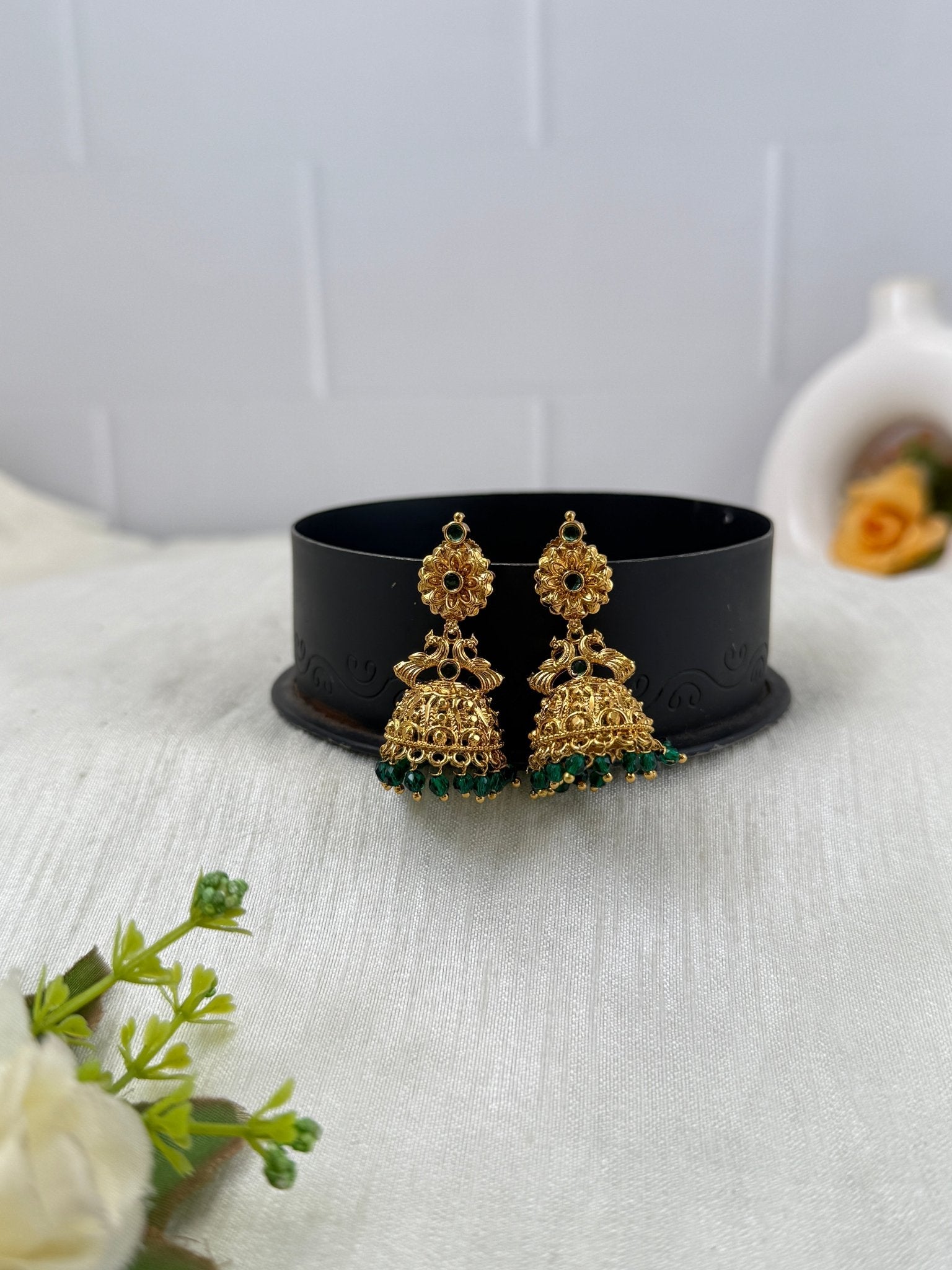 Luxurious Antique Jhumka Earrings 0820 - Mahilas