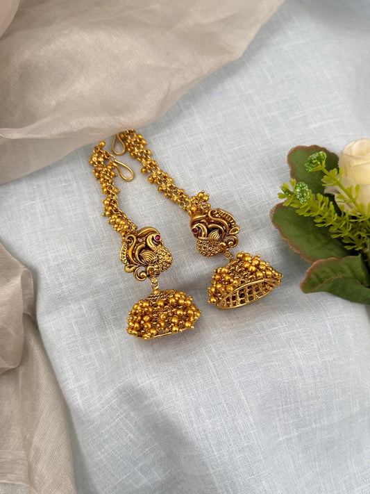 Luxurious Antique Jhumka with Maatal 0470 - Mahilas