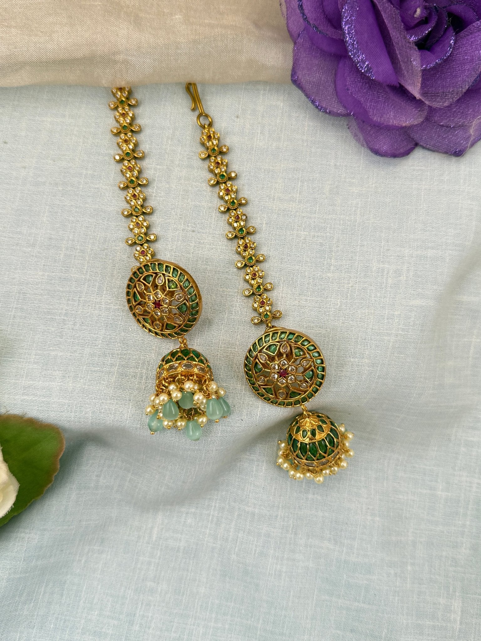 Luxurious Antique Jhumka With Maatal 0857 - Mahilas