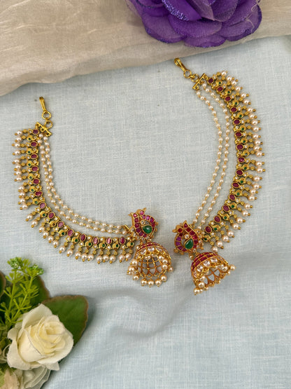 Luxurious Antique Jhumka With Maatal 0858 - Mahilas