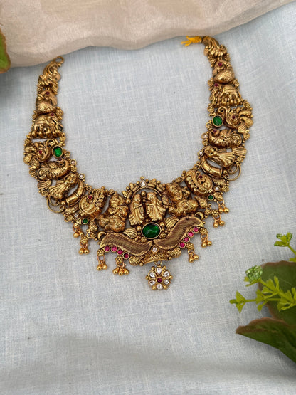 Luxurious Antique Kalyana Short Necklace Set 0441 - Mahilas