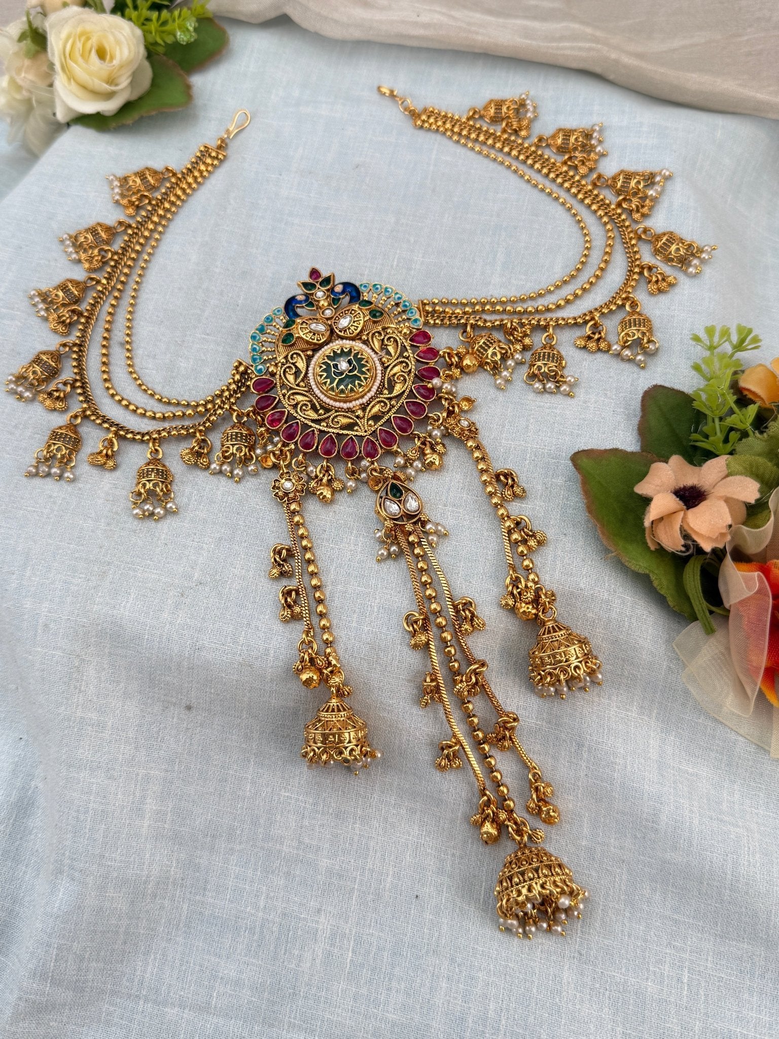 Luxurious Antique Kundan Jadebille with Maatal 3035 - Mahilas