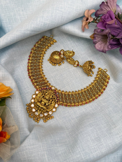Luxurious Antique Kundan Necklace 0392 (4 Colours) - Mahilas