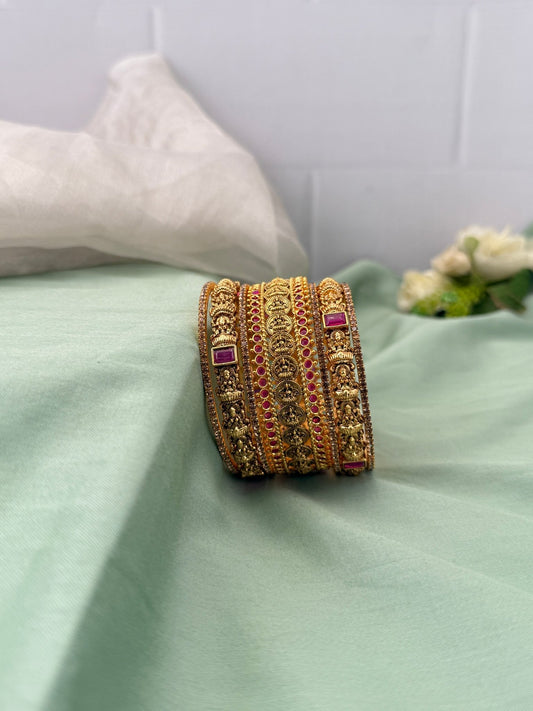Luxurious Antique Lakshmi Bangle Set - 5211 - Mahilas