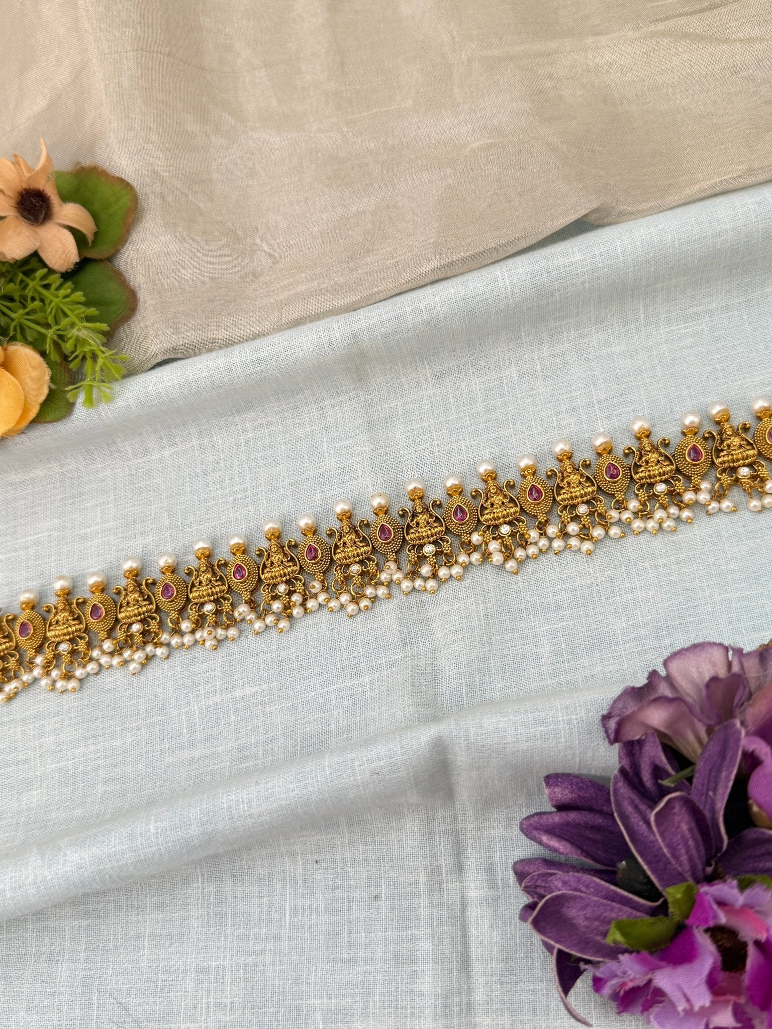 Luxurious Antique Lakshmi Chain Vaddanam Kamarbandh 8046 - Mahilas