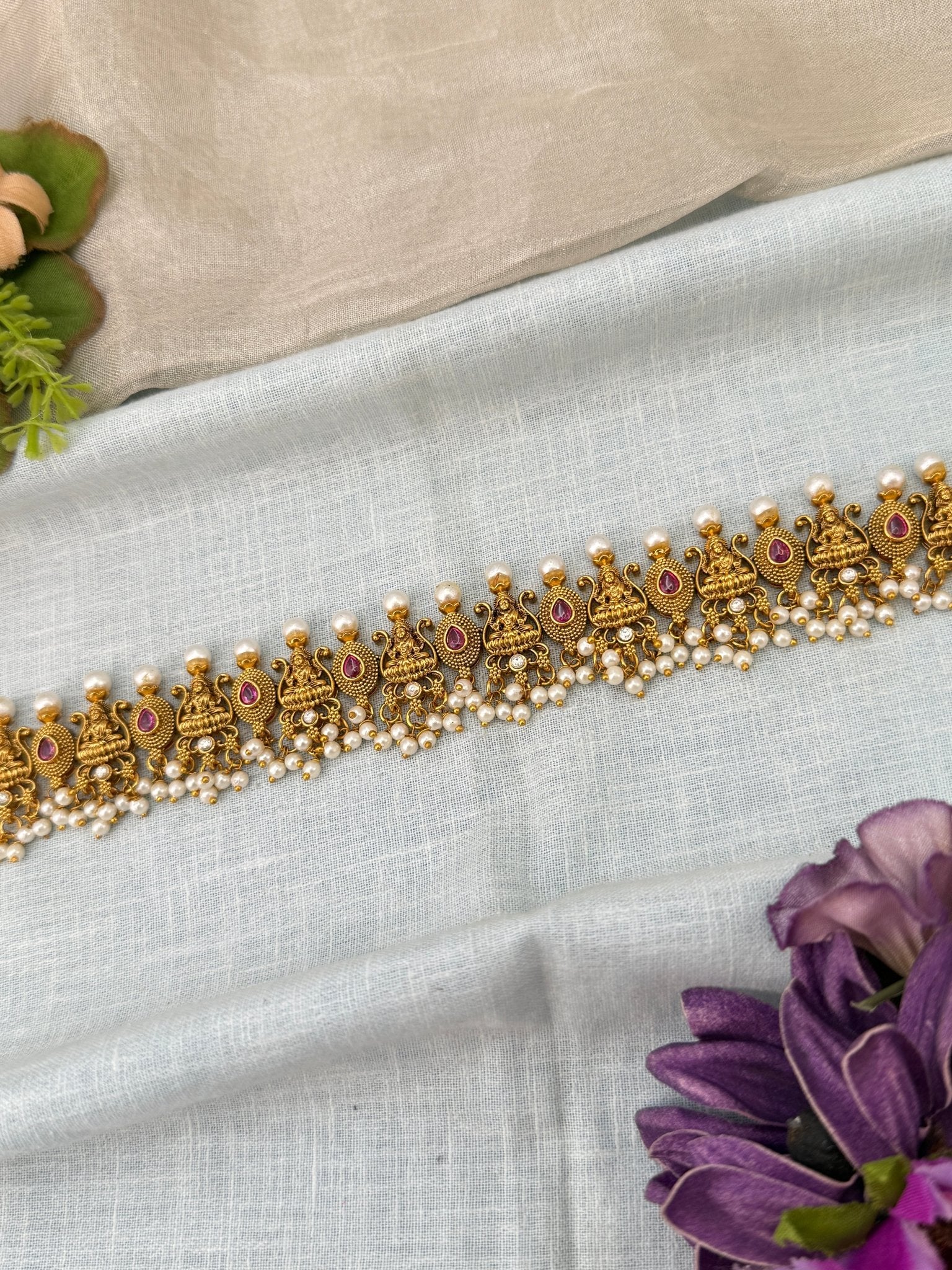 Luxurious Antique Lakshmi Chain Vaddanam Kamarbandh 8046 - Mahilas