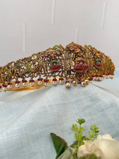 Luxurious Antique Lakshmi Hand Paint Vaddanam Kamarbandh 7258 - Mahilas