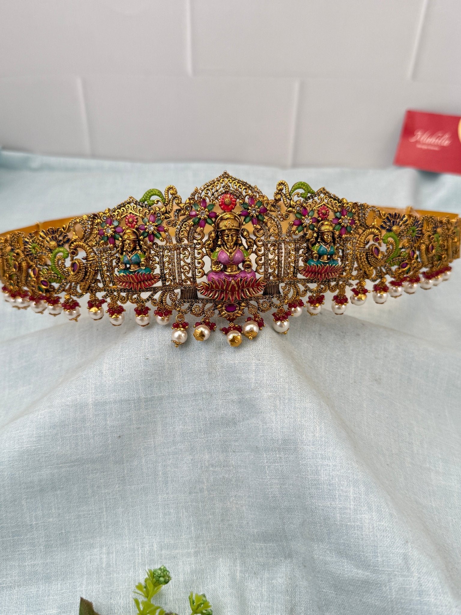 Luxurious Antique Lakshmi Hand Paint Vaddanam Kamarbandh 7258 - Mahilas