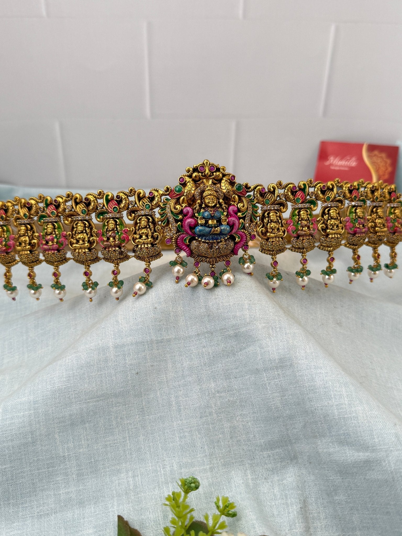 Luxurious Antique Lakshmi Hand Paint Vaddanam Kamarbandh 7260 - Mahilas