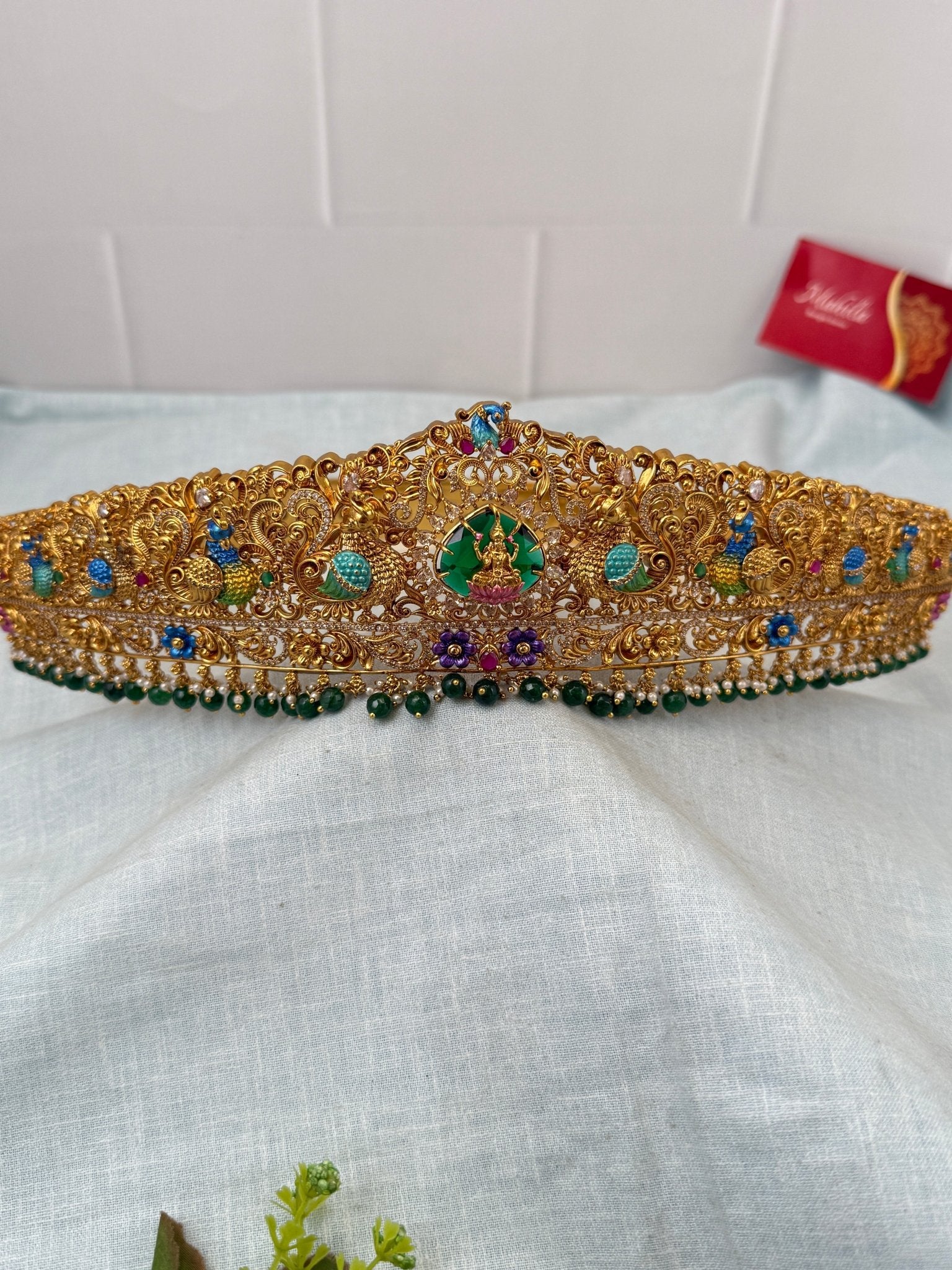 Luxurious Antique Lakshmi Hand Painted Vaddanam Kamarbandh 7272 - Mahilas