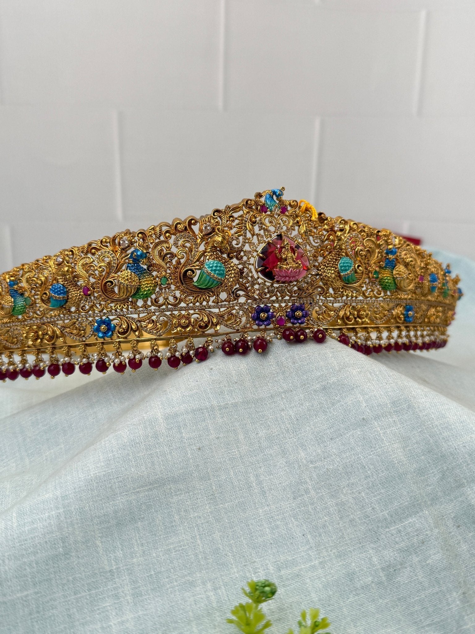 Luxurious Antique Lakshmi Hand Painted Vaddanam Kamarbandh 7273 - Mahilas