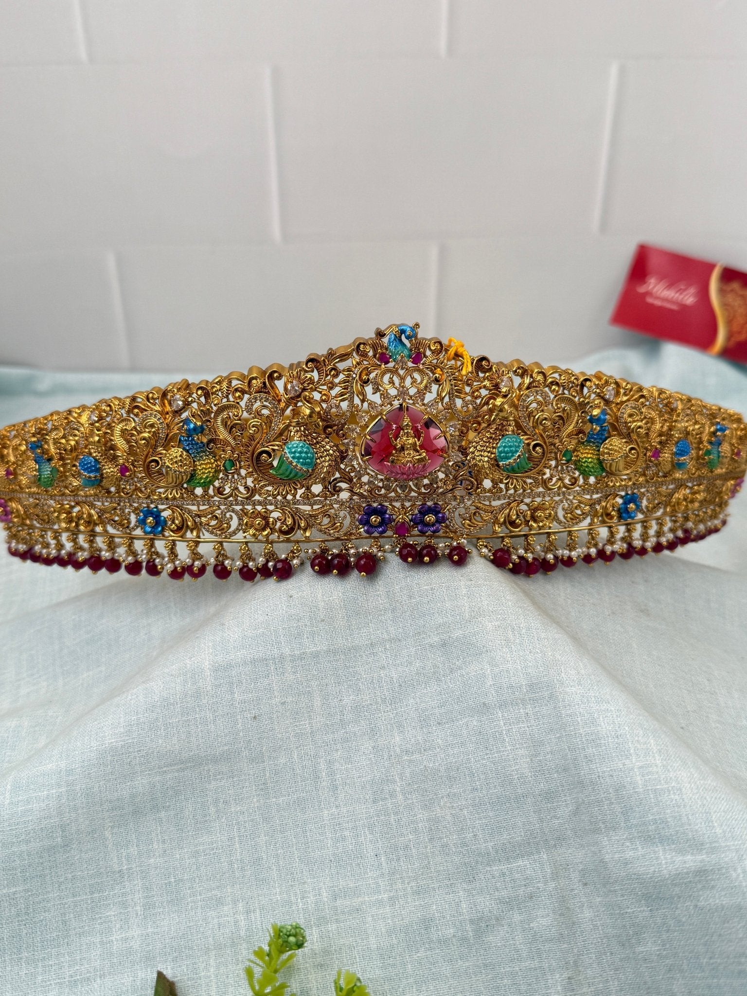 Luxurious Antique Lakshmi Hand Painted Vaddanam Kamarbandh 7273 - Mahilas