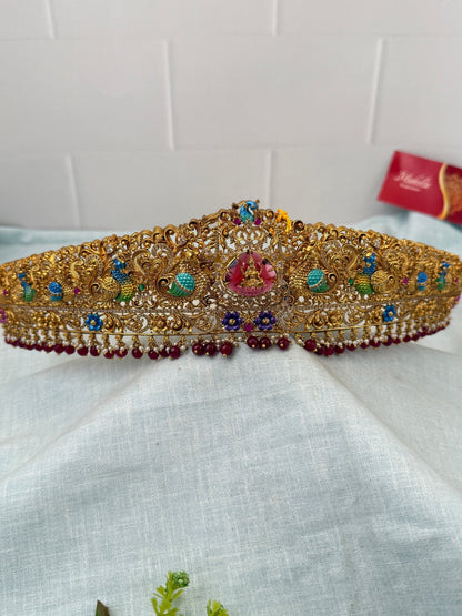 Luxurious Antique Lakshmi Hand Painted Vaddanam Kamarbandh 7273 - Mahilas