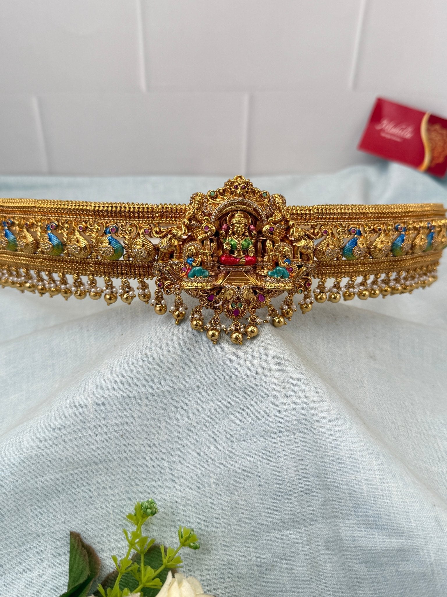 Luxurious Antique Lakshmi Hand Painted Vaddanam Kamarbandh 7274 - Mahilas