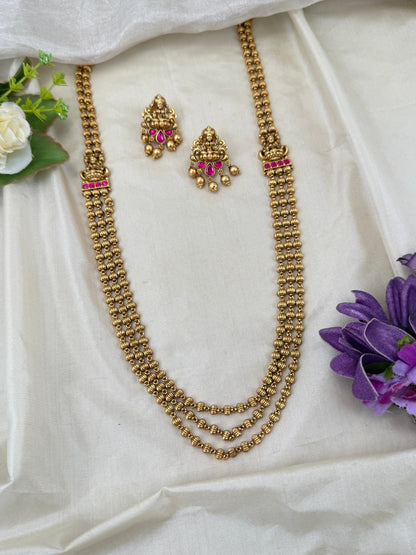Luxurious Antique Lakshmi Layered Necklace Set 0578 - Mahilas