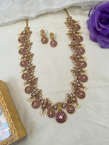 Luxurious Antique Lakshmi Long Necklace Set 0678 - Mahilas