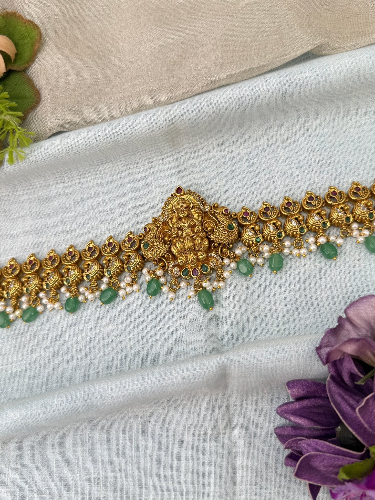 Luxurious Antique Lakshmi Peacock Chain Vaddanam Kamarbandh 8043 - Mahilas