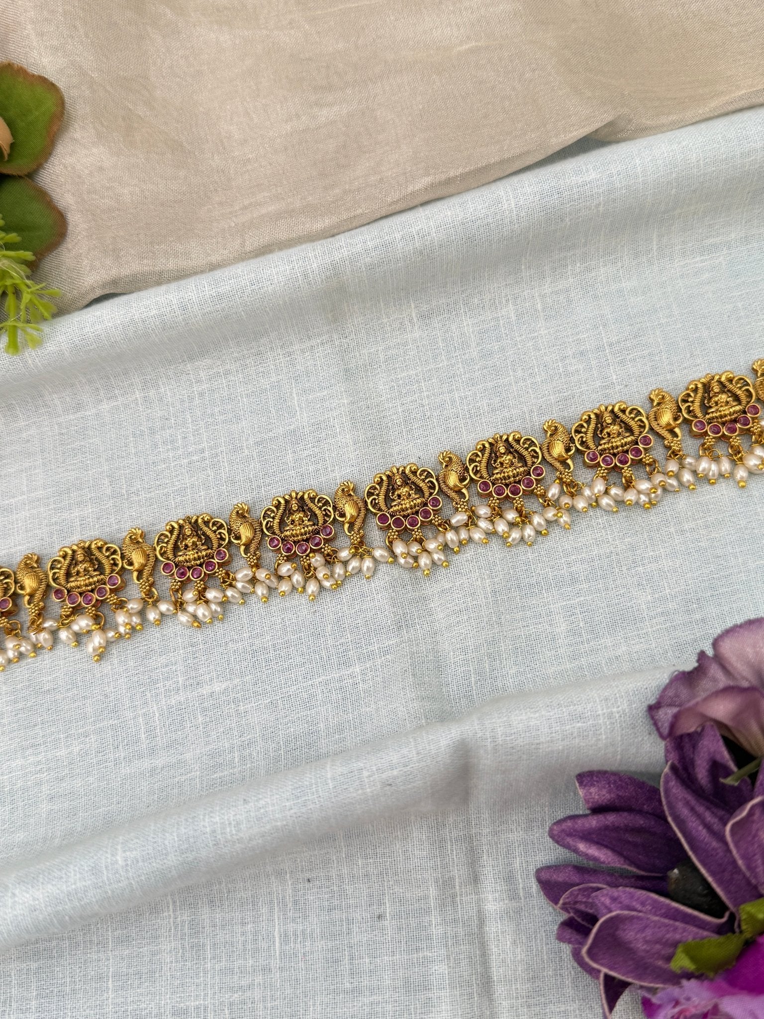 Luxurious Antique Lakshmi Peacock Chain Vaddanam Kamarbandh 8045 - Mahilas