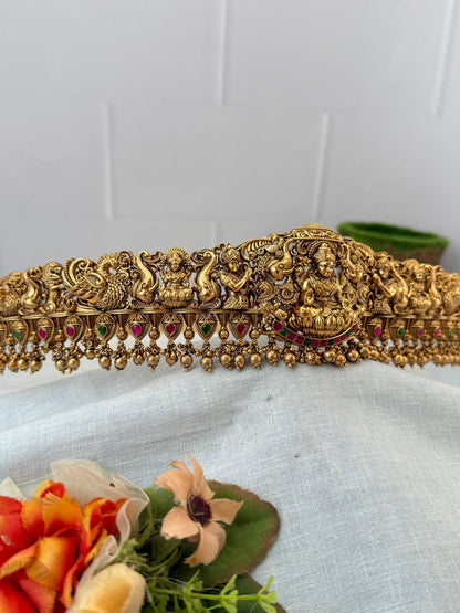 Luxurious Antique Lakshmi Peacock Vaddanam Kamarbandh 8071 - Mahilas