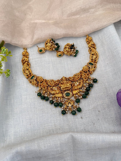 Luxurious Antique Lakshmi Short Necklace Set 0461 - Mahilas
