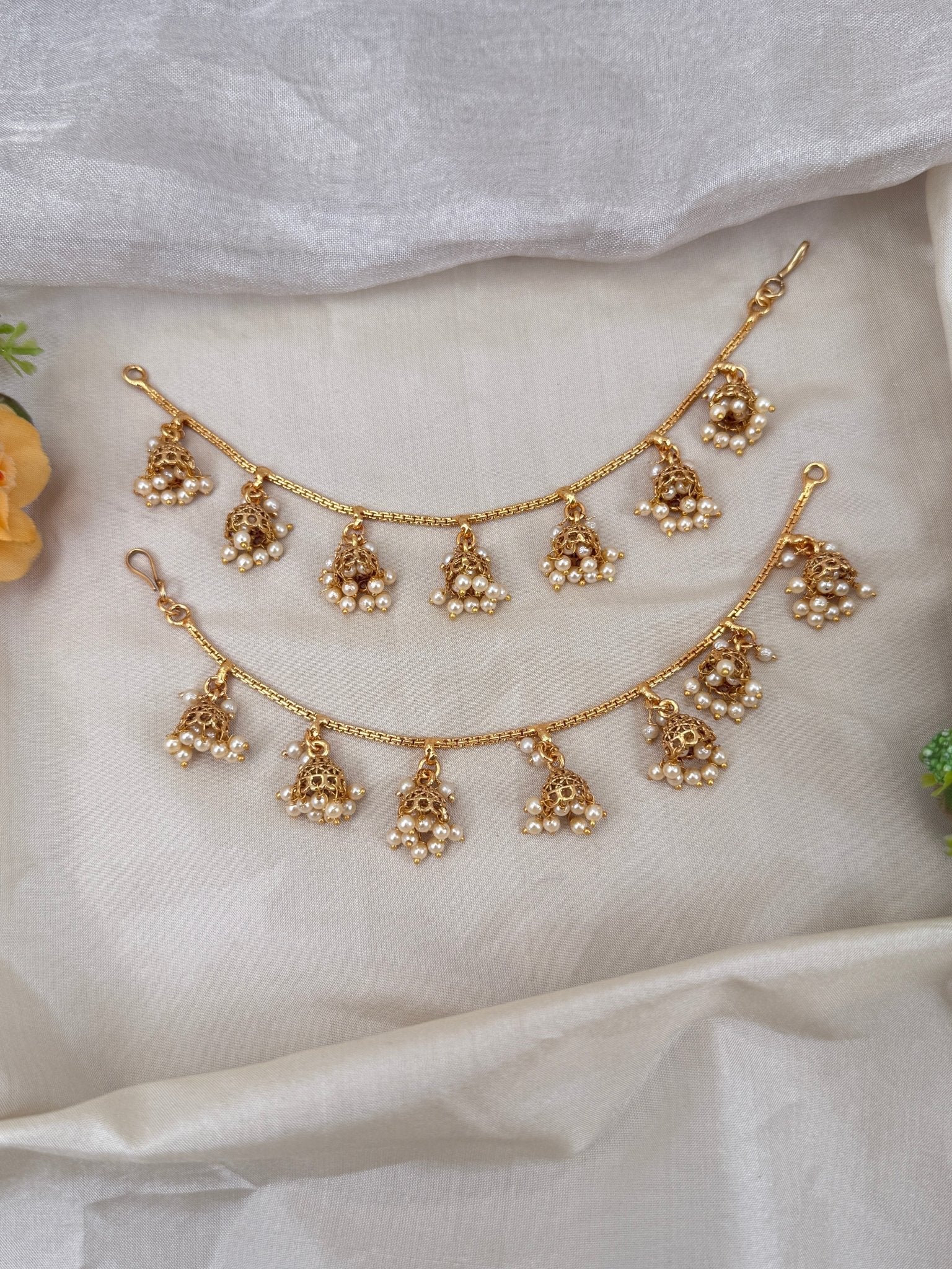 Luxurious Antique Layer Jhumka Maatal Earchain 348 - Mahilas
