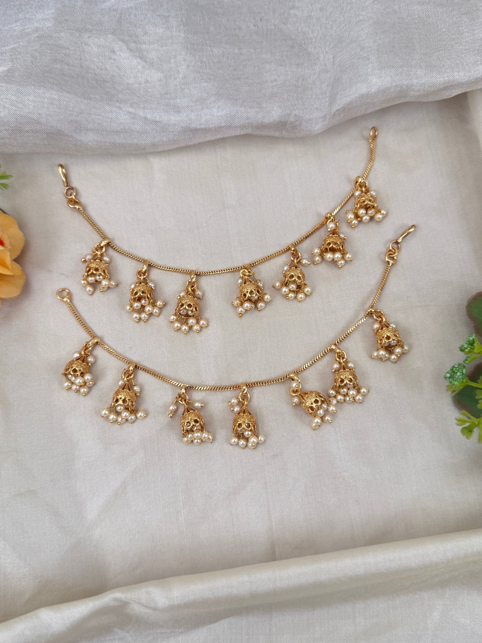Luxurious Antique Layer Jhumka Maatal Earchain 352 - Mahilas
