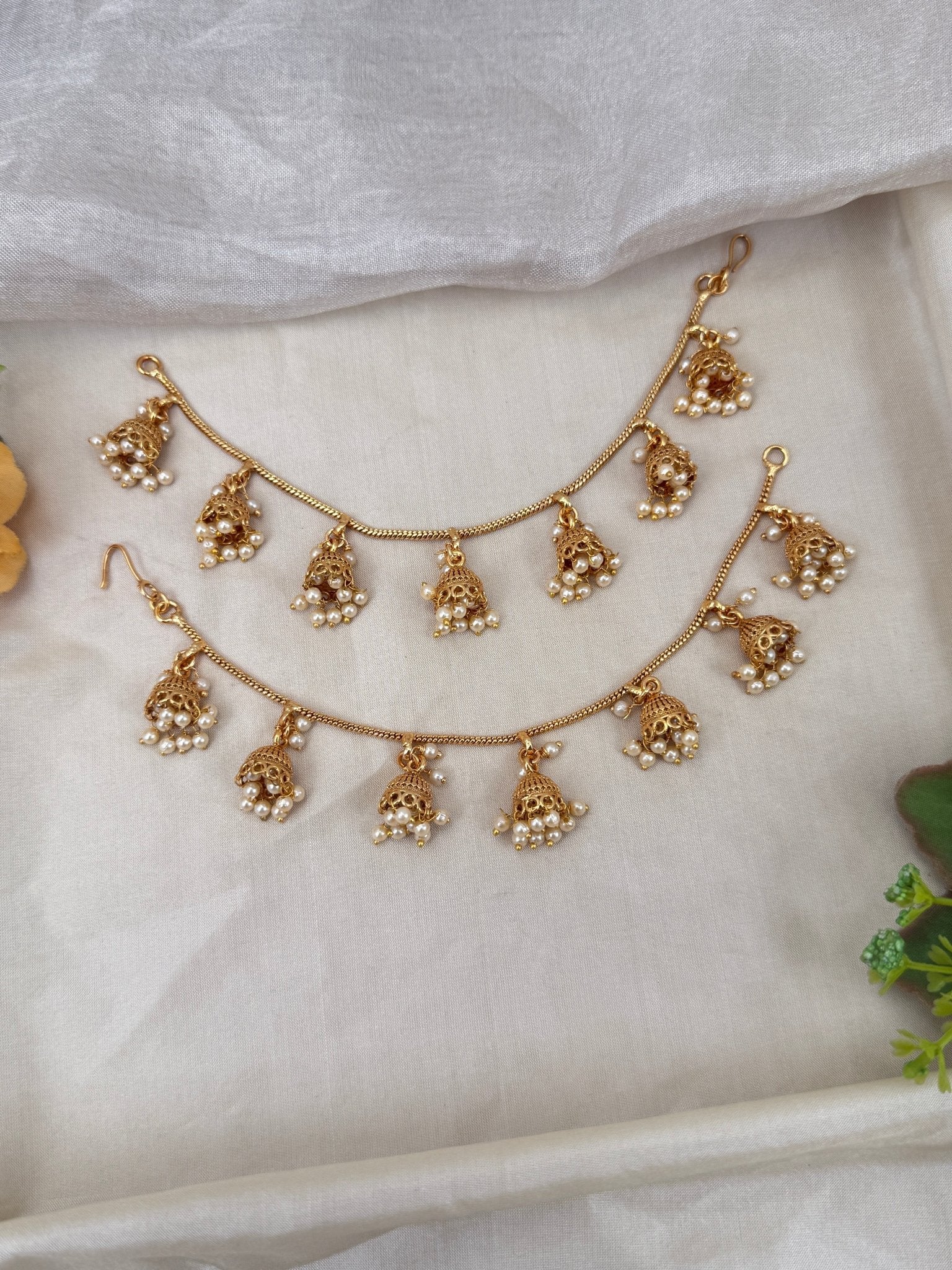 Luxurious Antique Layer Jhumka Maatal Earchain 355 - Mahilas